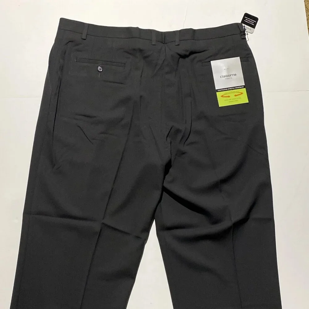 Claiborne Dress pants 42 x 32 Plain front charcoal gray NWT - Picture 5 of 7
